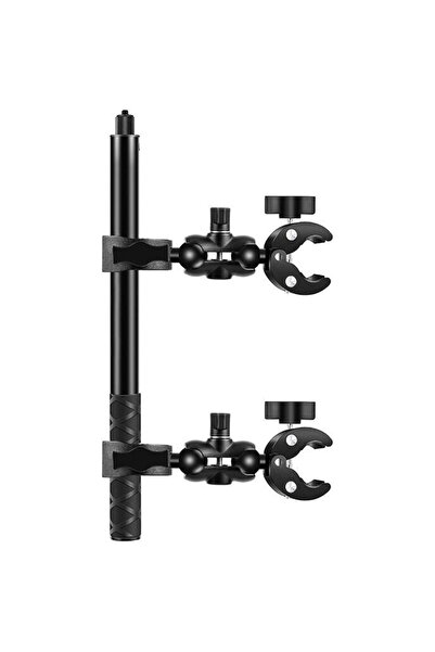 PULUZ Suport pentru motocicletă/bicicletă cu două cleme și selfie stick de 15...