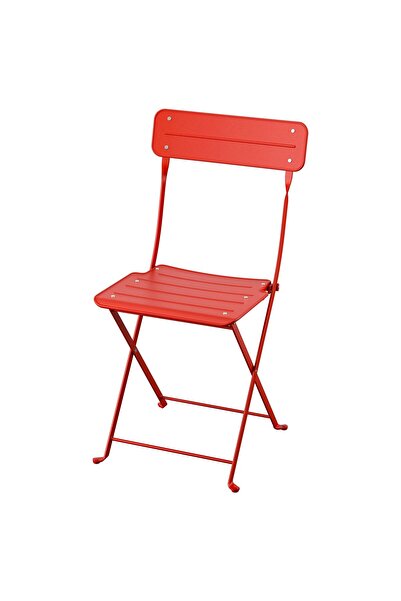 IKEA katlanabilir sandalye, parlak kırmızı, mindersiz