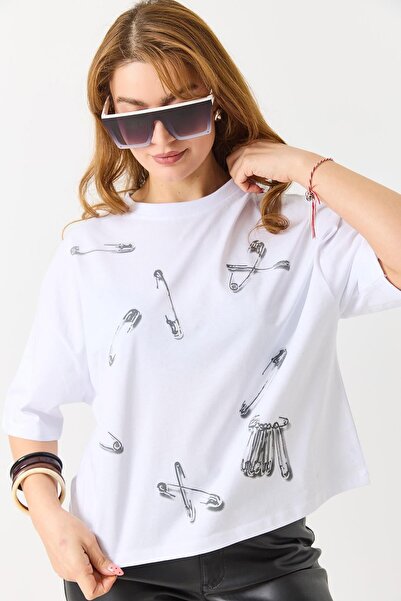 İKLİM LİFE Ataş Baskılı Kısa Kollu Tshirt
