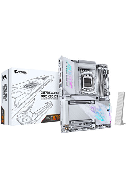 Gigabyte X870E AORUS PRO X3D ICE AMD X870E Socket AM5 ATX Alb (Alb: Alb)