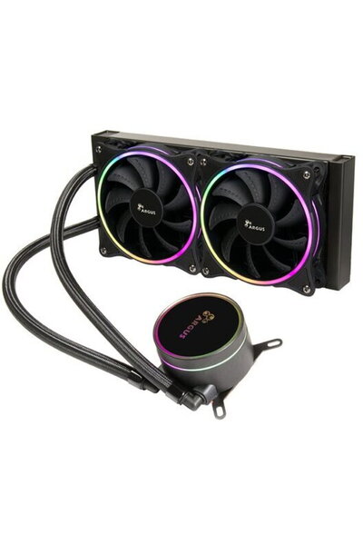 Inter-Tech LC-240 RGB, ARGB LED, 2 x 120 mm, Negru