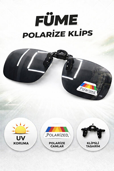 Optic Master Gözlük Klipsi Polarize Füme Orta Boy 45x60 MM