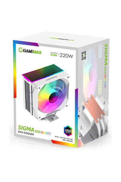 GAMEMAX CPGMSIGMA550INFWH, 1 ventilator de 120 mm, 1800 rpm, Alb