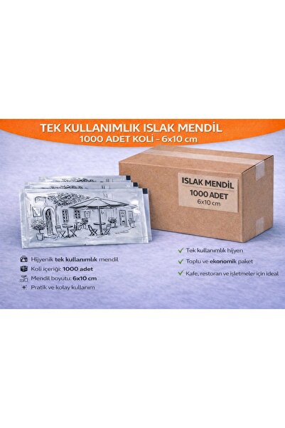 GÖKSU TEK KULLANIMLIK BASKILI ISLAK MENDİL (KOLİ İÇİ 1000 ADET) (6*10 CM)