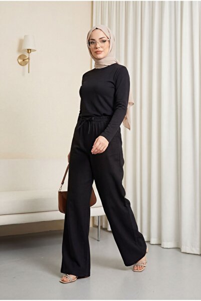 Modamorfo Παντελόνι Tensel με ελαστική μέση, λεπτομέρεια με κορδόνια, τσέπες ...