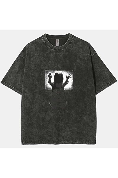 ZEMLİYA Βίντατζ πλυμένο μπλουζάκι oversized