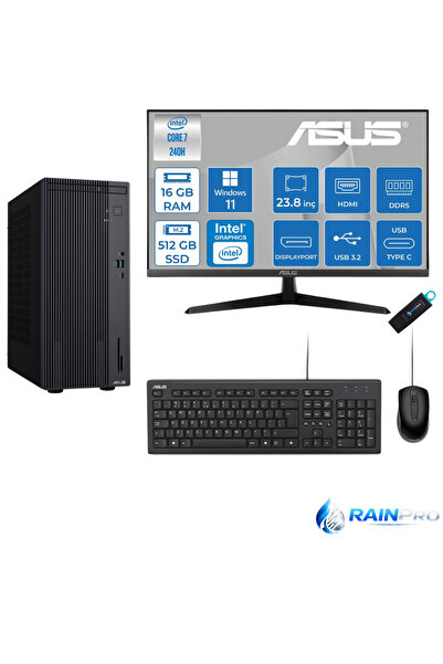 ASUS Expertcenter P500MV Core 7-240H 16 GB RAM DDR5 512 GB SSD WİN11PRO 23.8'...