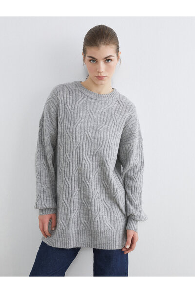 LC Waikiki Crew Neck Self-Patterned Women's Knitwear Sweater