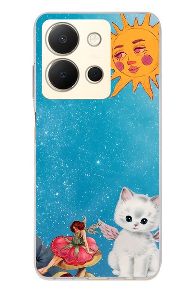 FLAMENKO حافظة هاتف شفافة متوافقة مع Vivo Y36 من نوع Sunny Fairy وAngel Cat م...