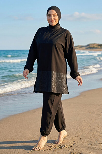 Haliç Mayo Μαγιό Μεγάλου Μεγέθους Sport Lycra Πλήρως Καλυμμένο Χιτζάμπ 6292 Μ...