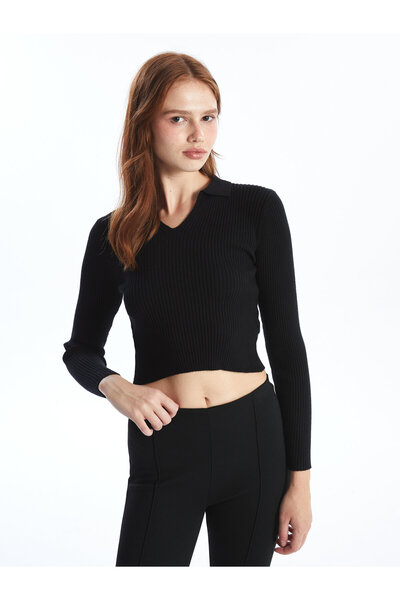 LC Waikiki Polo Neck Crop Women's Knitwear Sweater