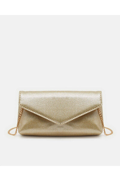 REDTAG Women Embossed Gold PU Clutch