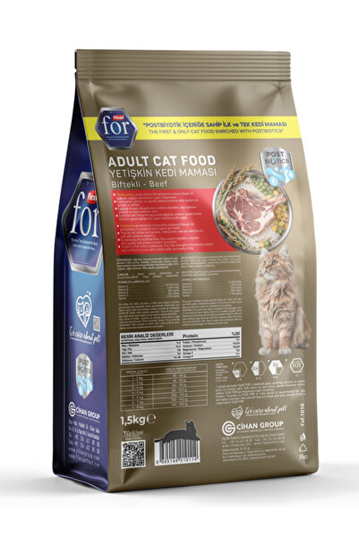 FlexiFor Postbiyotikli Dengeli Formül Biftekli Yetişkin Kedi Kuru Maması - 1.5 Kg