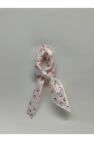 MegssStore Turkish Flag Patterned Satin Scarf Bandana