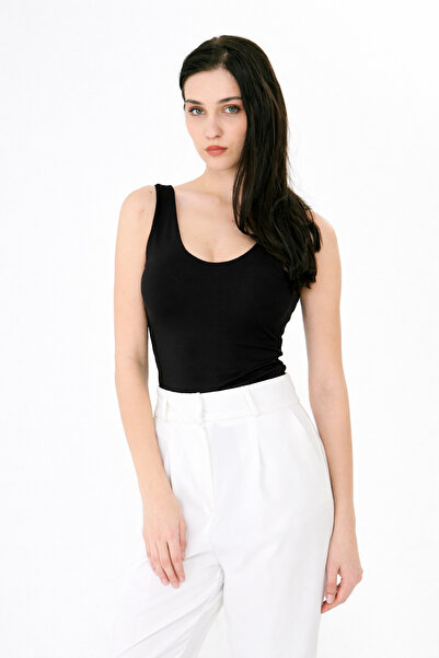 Rora Μαύρο Basic Στράπλες Μπλουζάκι Γυναικείο – Εύκαμπτο Ύφασμα με Κουμπώματα...