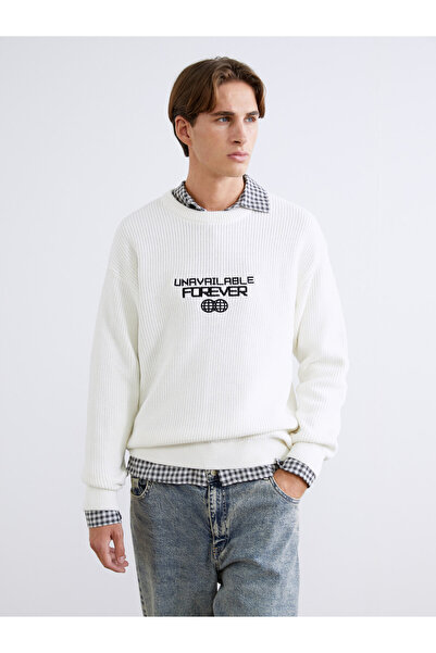 LC Waikiki Crew Neck Printed Men's Knitwear Sweater