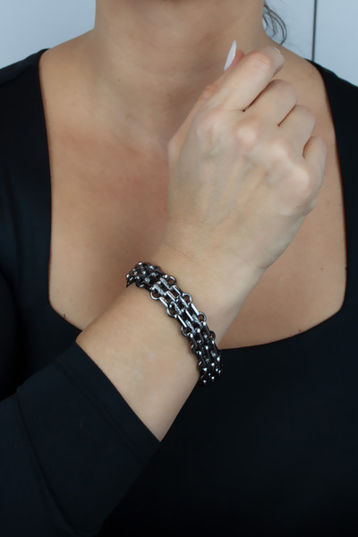 Liveyn Design Special Design Thick Form Black Chain Bracelet