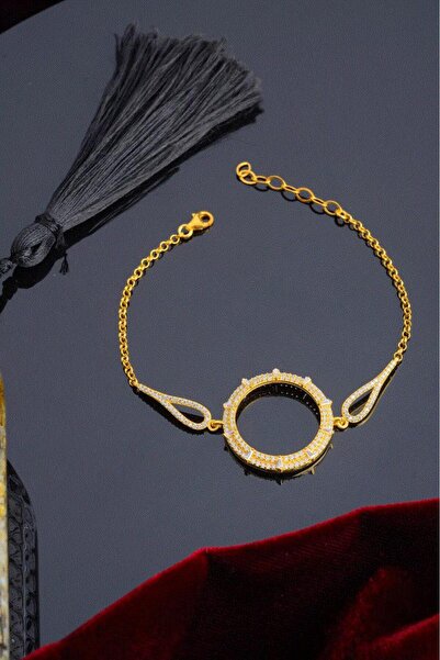 innuendo jewelery 925 Ayar Gümüş Taşlı Halka Çeyrekli Kadın Bileklik Şık Zari...