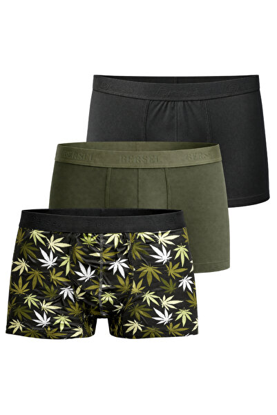 Hakan Collezione Ανδρικά βαμβακερά μποξεράκια με σχέδια 3' Pieces Bersel