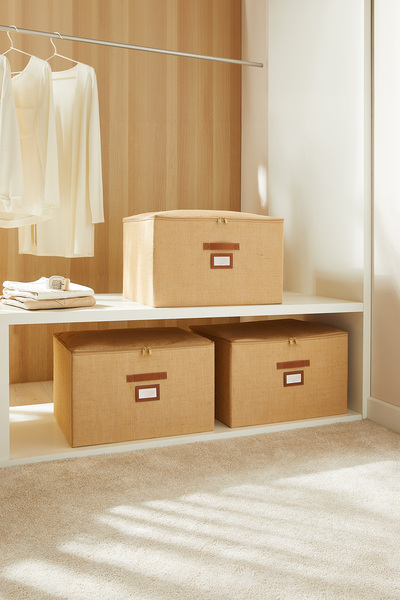 Ocean Home Textile 3 τεμάχια θήκη αποθήκευσης βαλιτσών από γιούτα με βάση στή...