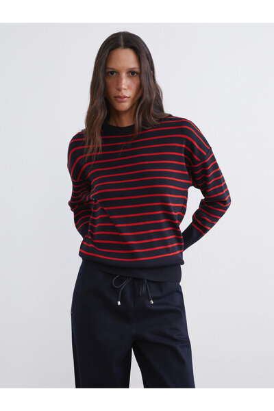 LC Waikiki Crew Neck Striped Women's Knitwear Sweater