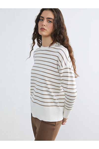 LC Waikiki Crew Neck Striped Women's Knitwear Sweater