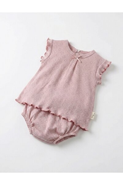 MiniKids Σετ μπλουζάκι και εσώρουχα, με καρδιές, σε χρώμα ροζ απόχρωσης της σ...