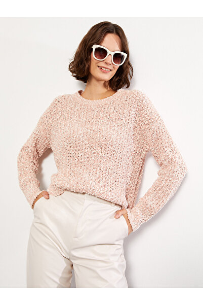 LC Waikiki Crew Neck Self Patterned Long Sleeve Women's Knitwear Sweater