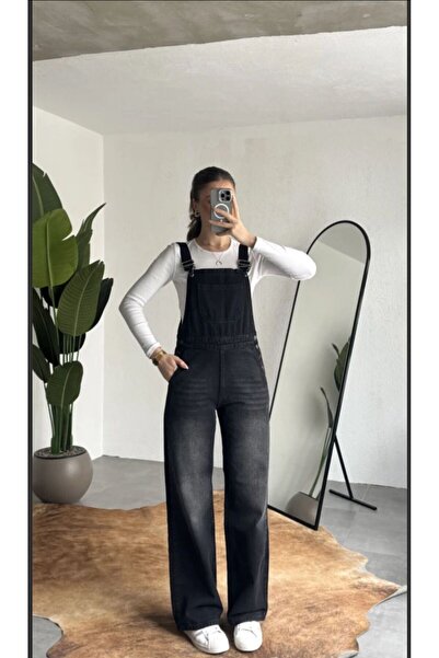 DAĞON'S Ολόσωμη φόρμα τζιν με τσέπες μπροστά και τιράντες