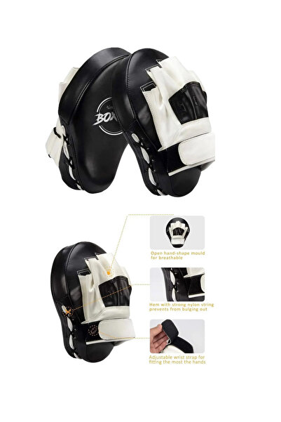 BGA 1 çift boks hedef pedi kickboks, karate, Muay Thai Kick, idman, dojo, döv...