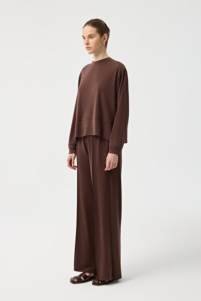KADRİYE BAŞTÜRK Modal Cupra Trousers Brown