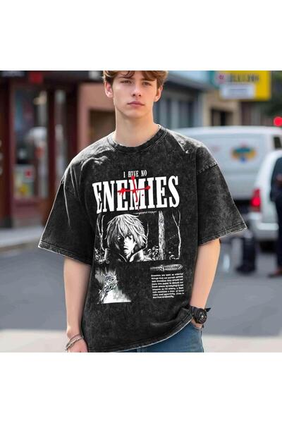 ZEMLİYA Βίντατζ πλυμένο μπλουζάκι oversized