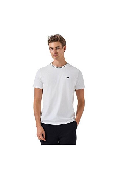 Ellesse 6SM5058-OF Ανδρικό πλεκτό μπλουζάκι με λαιμόκοψη - Εκρού