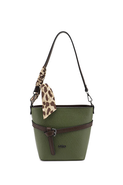 GÖNDERİ(R) Γυναικεία τσάντα ώμου με μακρύ λουράκι χακί