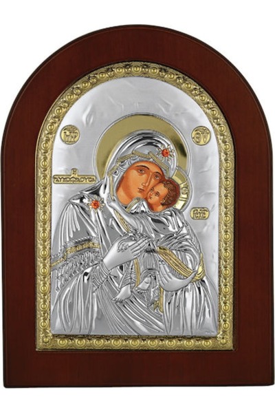 Prince Ασημένια Εικόνα της Παναγίας 15x21εκ.
