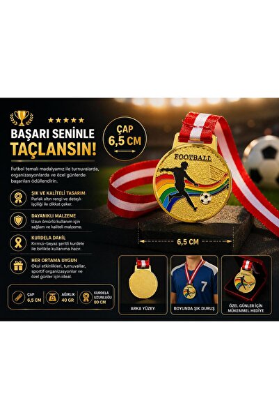 AVESSA Mad-Fut-1 Futbol Figürlü Madalya 6.5 Cm
