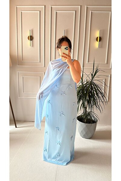 bernafashion butik KURDELE DETAY SATEN ELBİSE