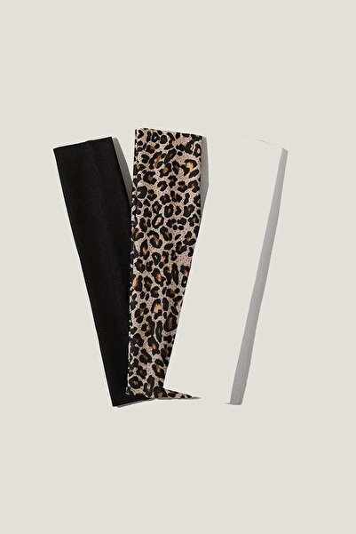 New Obsessions 3 τεμάχια Μαύρο-Λεοπάρ-Λευκό Ελαστάν Ζέρσεϊ Κορδέλα μαλλιών