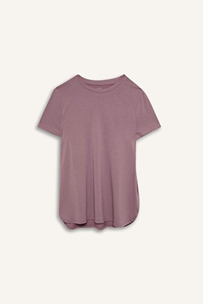 DeFacto Μακρύ μπλουζάκι με λαιμόκοψη ποδηλάτου και κοντό μανίκι G0779AX26SP