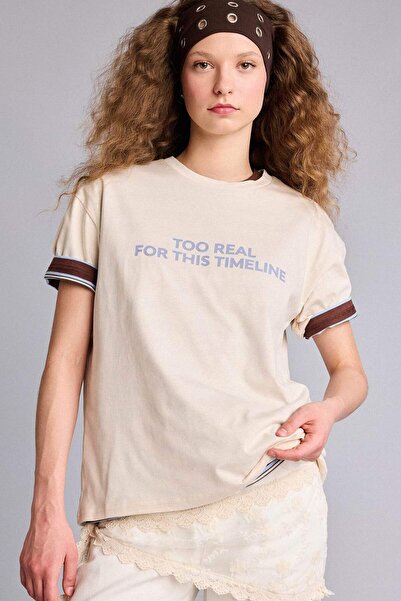 DeFacto Oversize Crew Neck Printed Short Sleeve T-Shirt H5778Ax26Sm