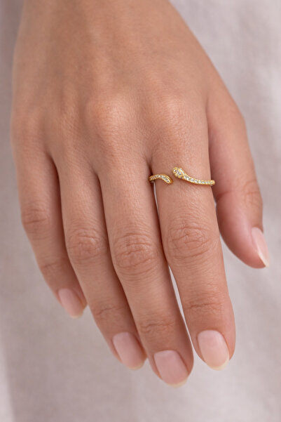 Arthesia Jewelry Yılan Form Zirkon Taşlı Yüzük – Ayarlanabilir Zarif Tasarım ...