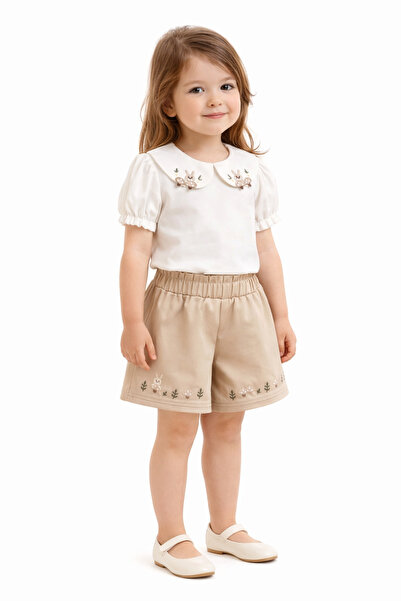 dinamik çocuk Set de 2 piese pentru fete, cu guler, broderie cu iepurași, var...