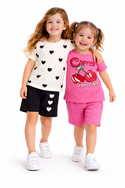 Milanlı Kids Tricou și pantaloni scurți pentru fete, set 2 piese, vară, bumbac