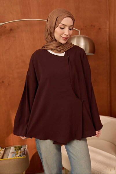 İmajButik Καφέ μπροστινό δεμένο κιμονό