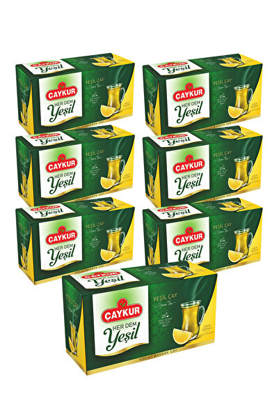 Çaykur Herdem Green Tea Filtered Sachet with Lemon 1.6Gr 25 Pieces Seven Pack
