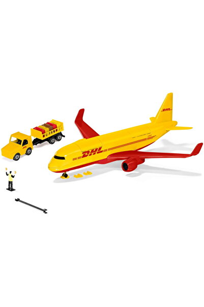 Siku DHL cargo plane with accessories, model vehicle blue/white
