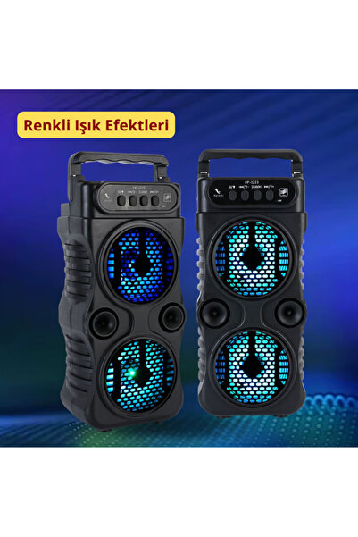 wiks Karaoke Mikrofonlu Bluetooth Parti Hoparlörü | Işıklı Ses Bombası | Radyo, USB, SD Destekli