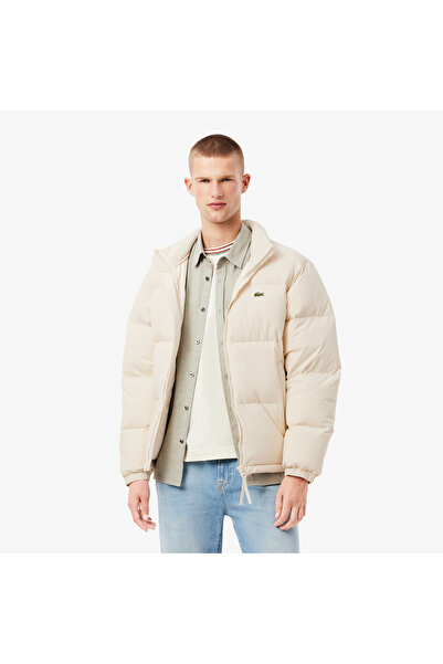 Lacoste Erkek Relaxed Fit Kapüşonlu Krem Mont