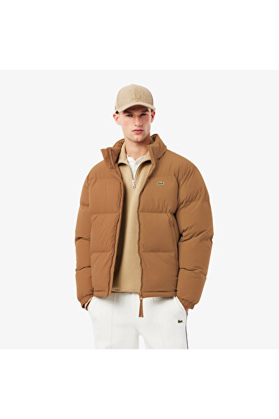 Lacoste Erkek Relaxed Fit Fermuarlı Koyu Kahverengi Mont