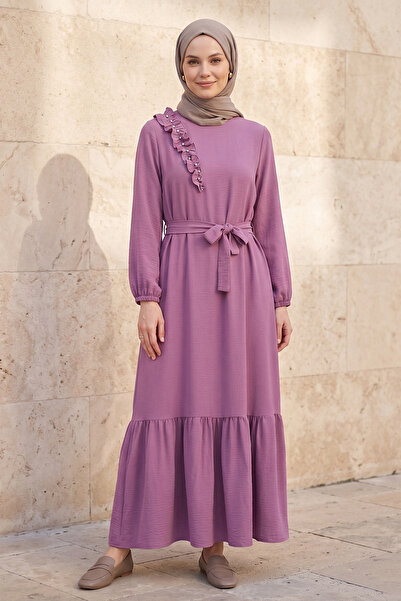 FERHEL Γυναικεία φούστα με βολάν και πέτρινη λεπτομέρεια, φόρεμα με βολάν και...